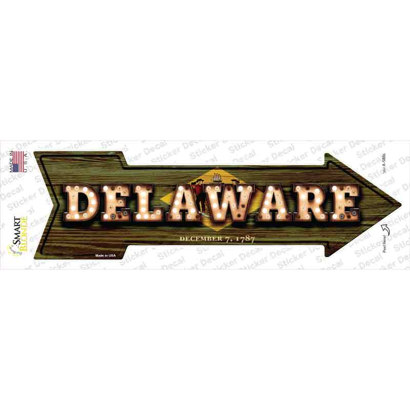 Delaware Bulb Lettering Novelty Arrow Sticker Decal