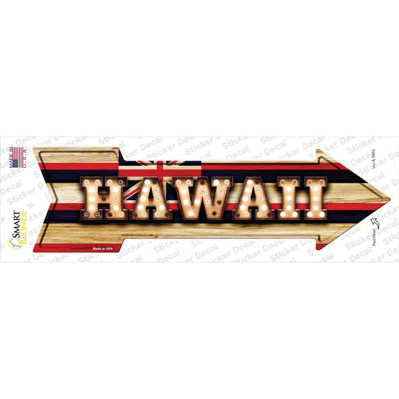 Hawaii Bulb Lettering Novelty Arrow Sticker Decal