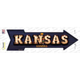 Kansas Bulb Lettering Novelty Arrow Sticker Decal