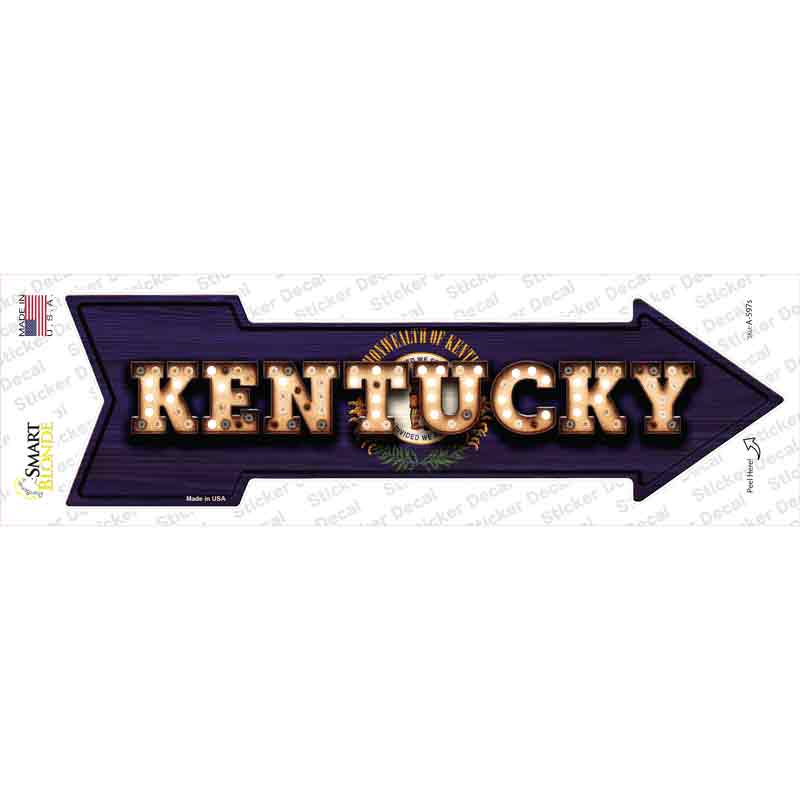 Kentucky Bulb Lettering Novelty Arrow Sticker Decal