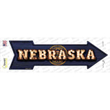 Nebraska Bulb Lettering Novelty Arrow Sticker Decal