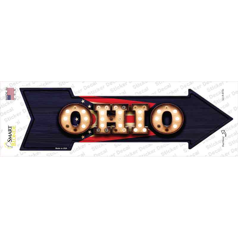 Ohio Bulb Lettering Novelty Arrow Sticker Decal