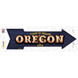 Oregon Bulb Lettering Novelty Arrow Sticker Decal