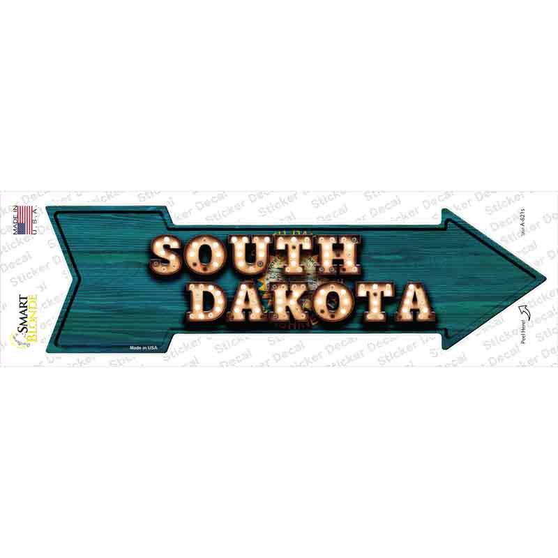 South Dakota Bulb Lettering Novelty Arrow Sticker Decal