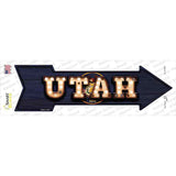 Utah Bulb Lettering Novelty Arrow Sticker Decal