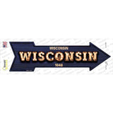Wisconsin Bulb Lettering Novelty Arrow Sticker Decal