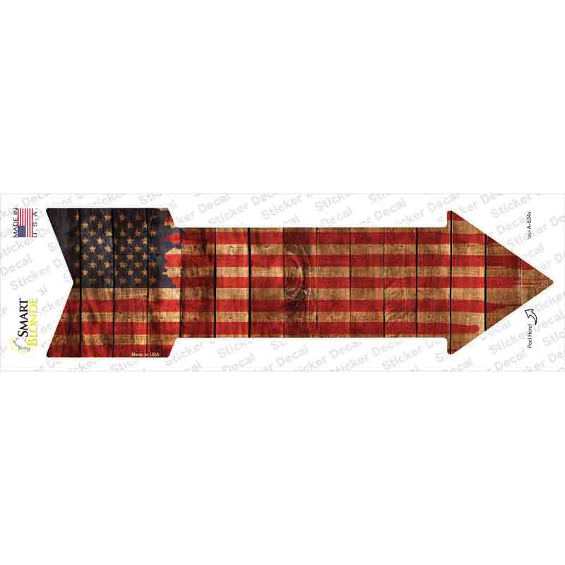 American Flag Painted Novelty Arrow Sticker Decal