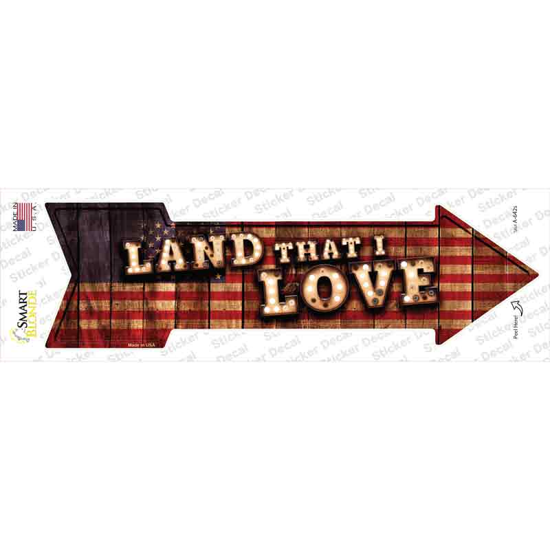 Land That I Love Bulb Letters Novelty Arrow Sticker Decal