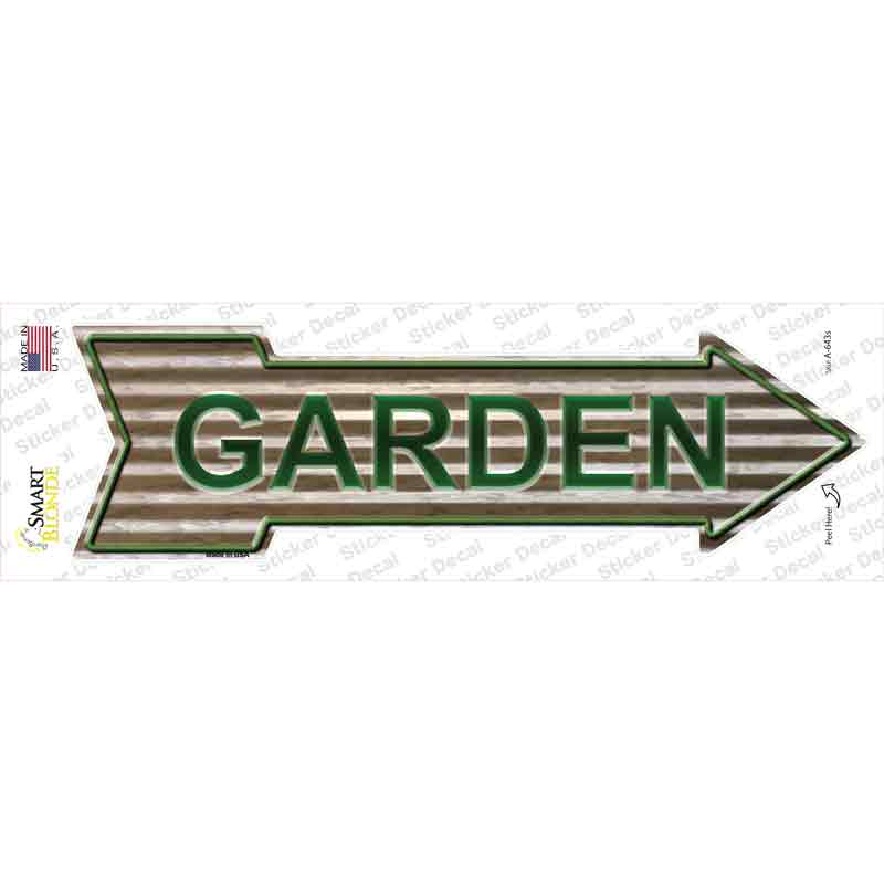 Garden On Corrugated Effect Novelty Arrow Sticker Decal