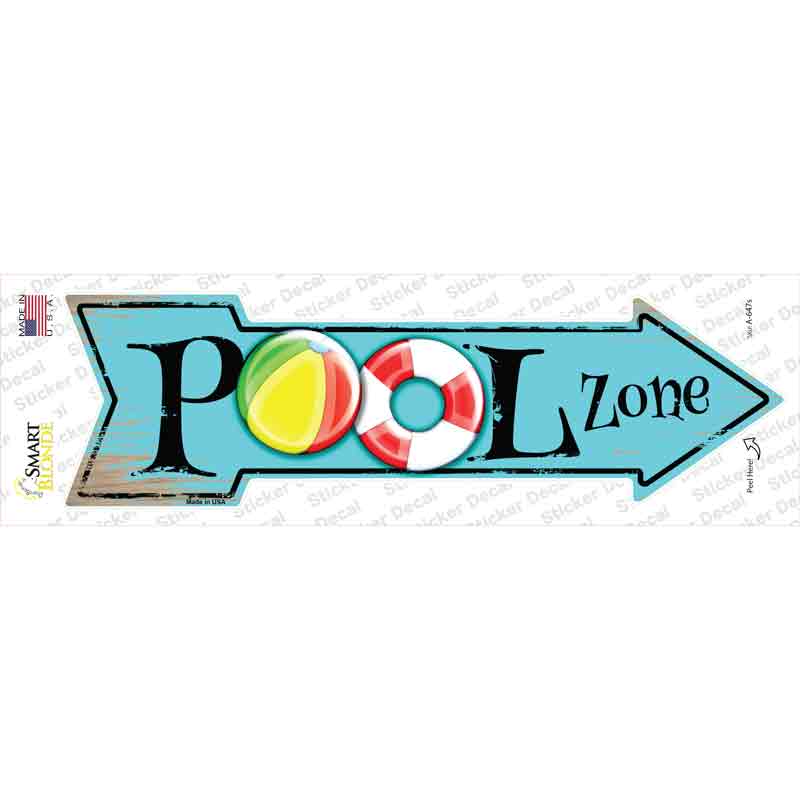 Pool Zone Novelty Arrow Sticker Decal