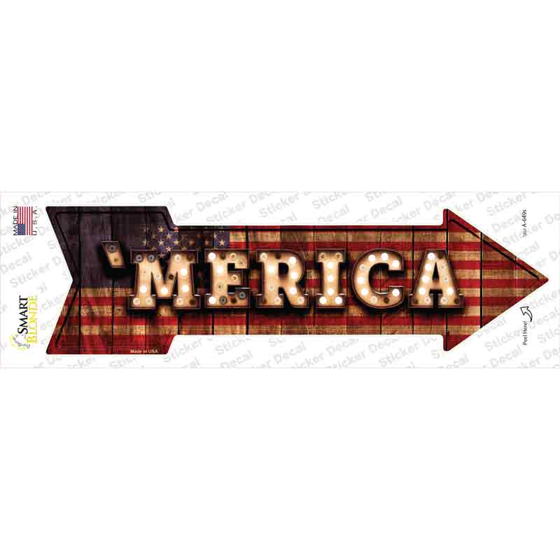 Merica Bulb Lettering Novelty Arrow Sticker Decal