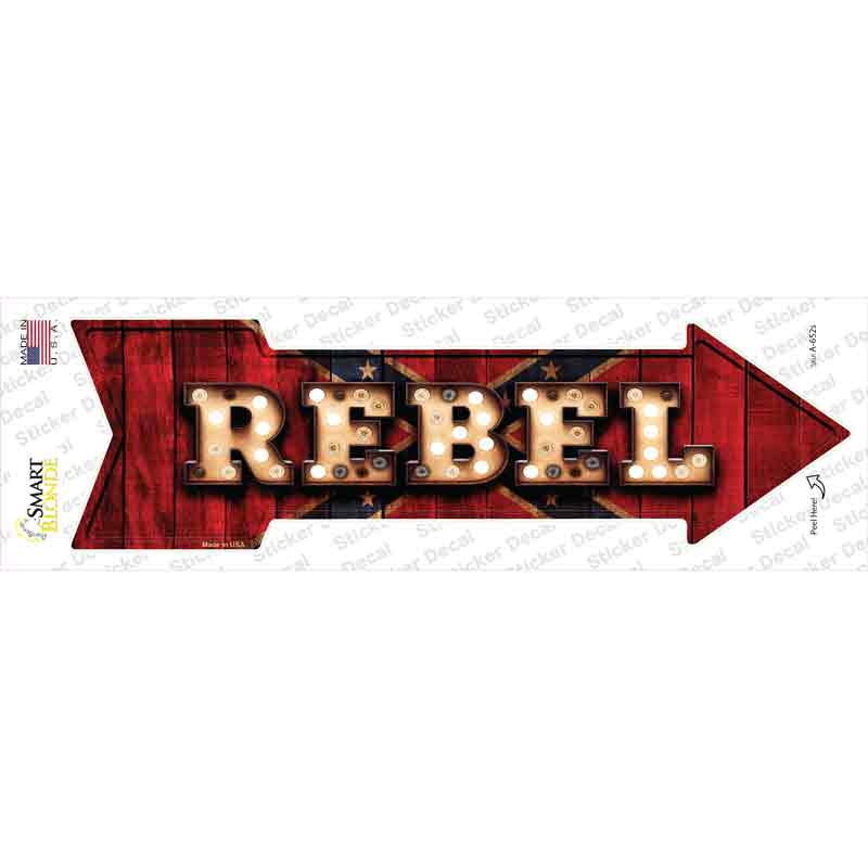 Rebel Bulb Lettering Novelty Arrow Sticker Decal