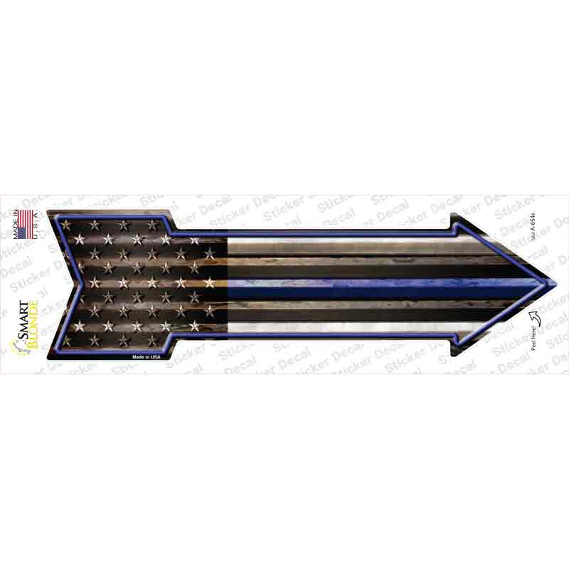 American Flag Thin Blue Line Novelty Arrow Sticker Decal