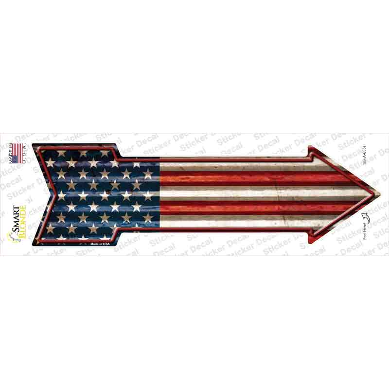 American Flag Corrugated Novelty Arrow Sticker Decal