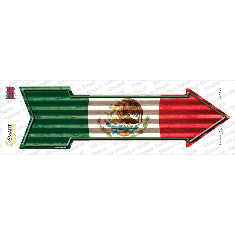 Mexico Flag Corrugated Novelty Arrow Sticker Decal