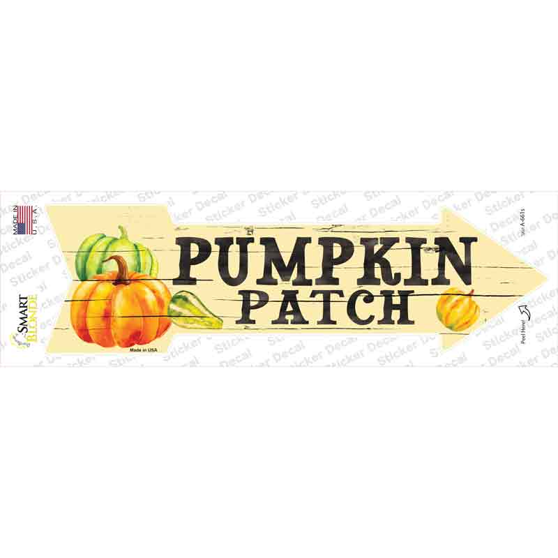 Pumpkin Patch Novelty Arrow Sticker Decal