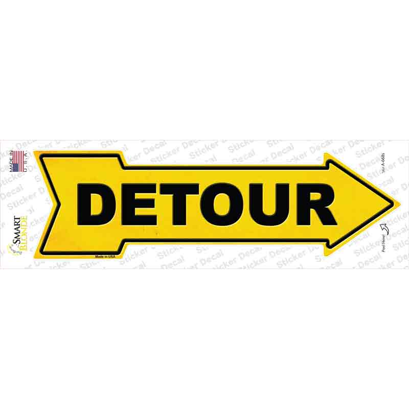 Detour to the Right Novelty Arrow Sticker Decal