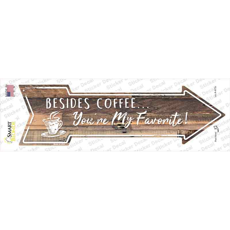 Beside Coffee Novelty Arrow Sticker Decal