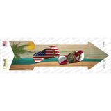 US and Florida Flag Flip Flop Novelty Arrow Sticker Decal