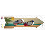 US and Mississippi Flag Flip Flop Novelty Arrow Sticker Decal