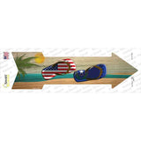 US and Nevada Flag Flip Flop Novelty Arrow Sticker Decal