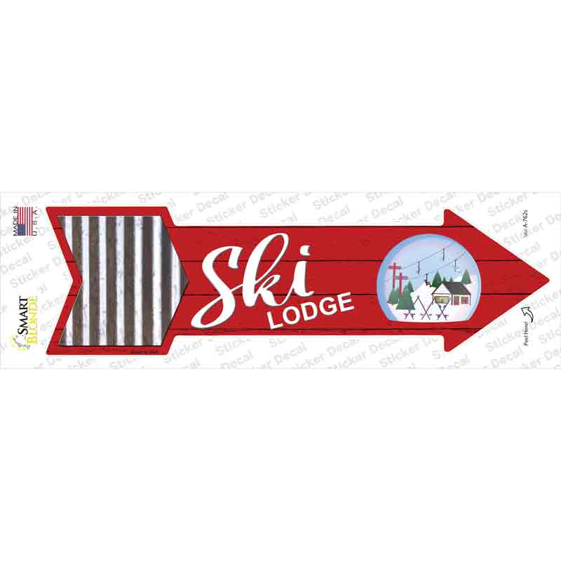 Ski Lodge Novelty Arrow Sticker Decal
