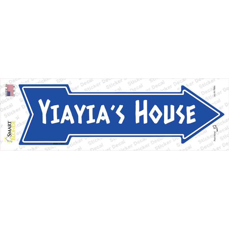 Yiayias House Blue Novelty Arrow Sticker Decal
