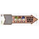 Beer This Way Three Gnomes Novelty Arrow Sticker Decal