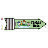 Fishing Hole Three Gnomes Novelty Arrow Sticker Decal