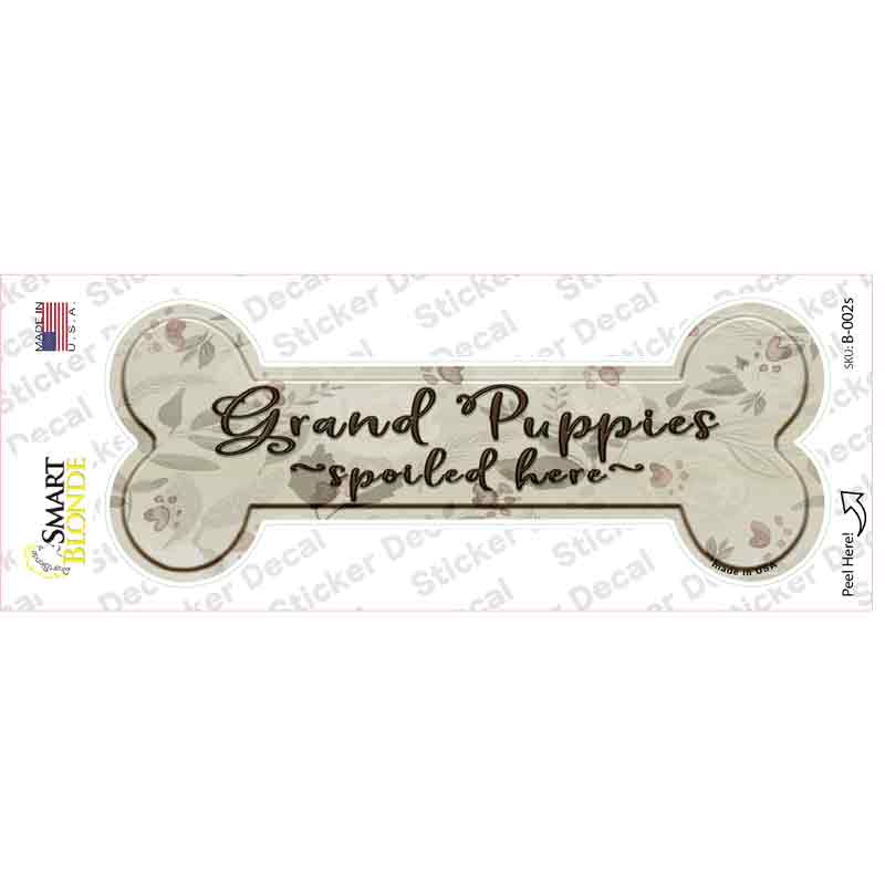 Grand Puppies Novelty Bone Sticker Decal