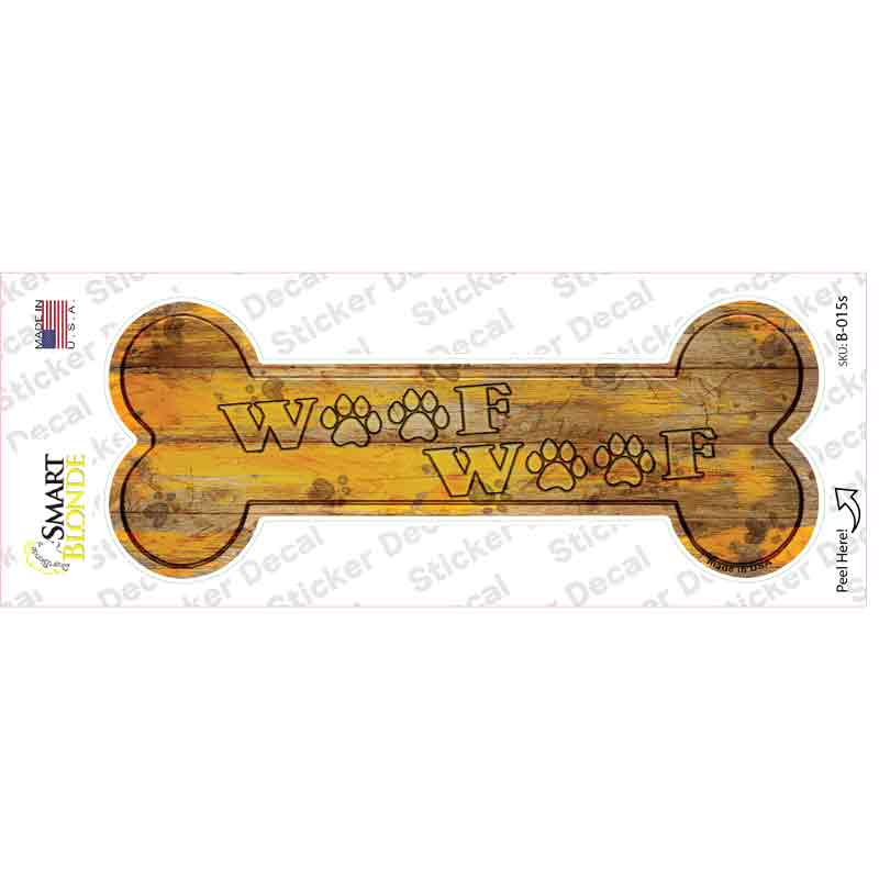 Woof Woof Novelty Bone Sticker Decal