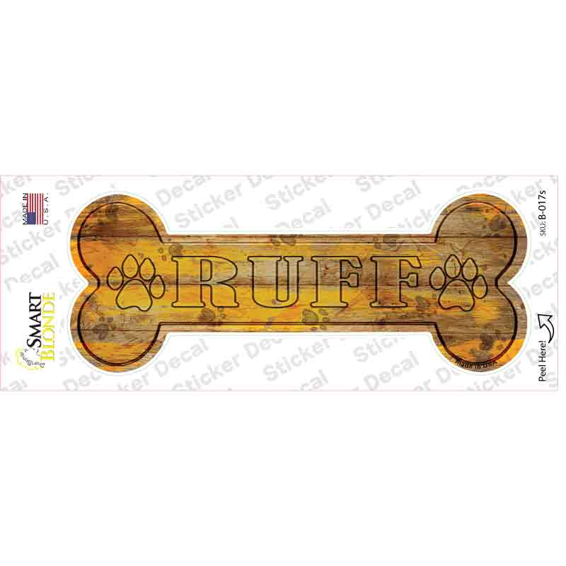 Ruff Novelty Bone Sticker Decal