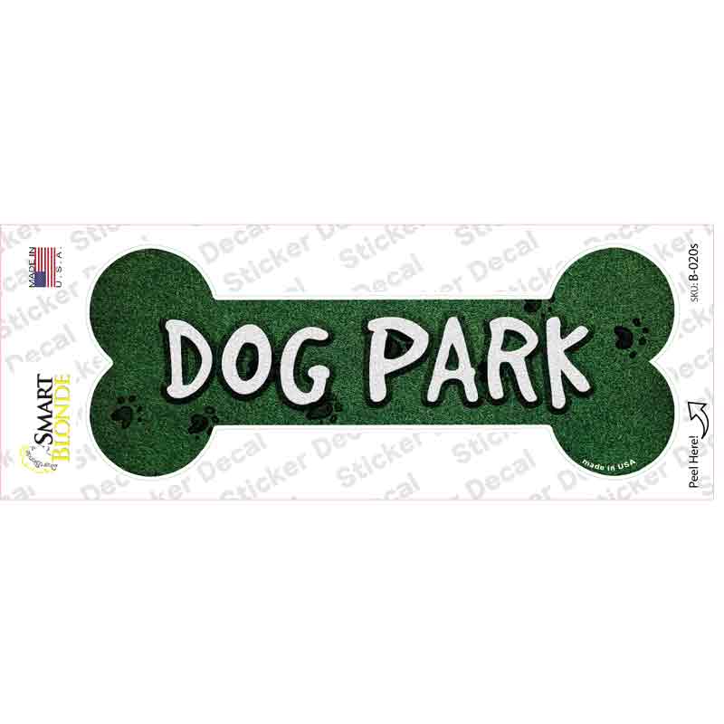 Dog Park Novelty Bone Sticker Decal