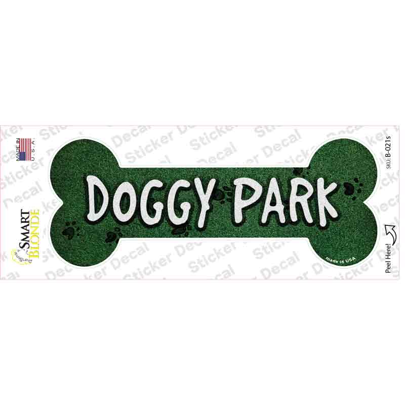 Doggy Park Novelty Bone Sticker Decal