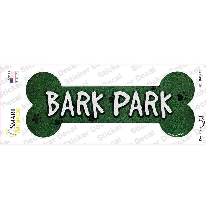 Bark Park Novelty Bone Sticker Decal