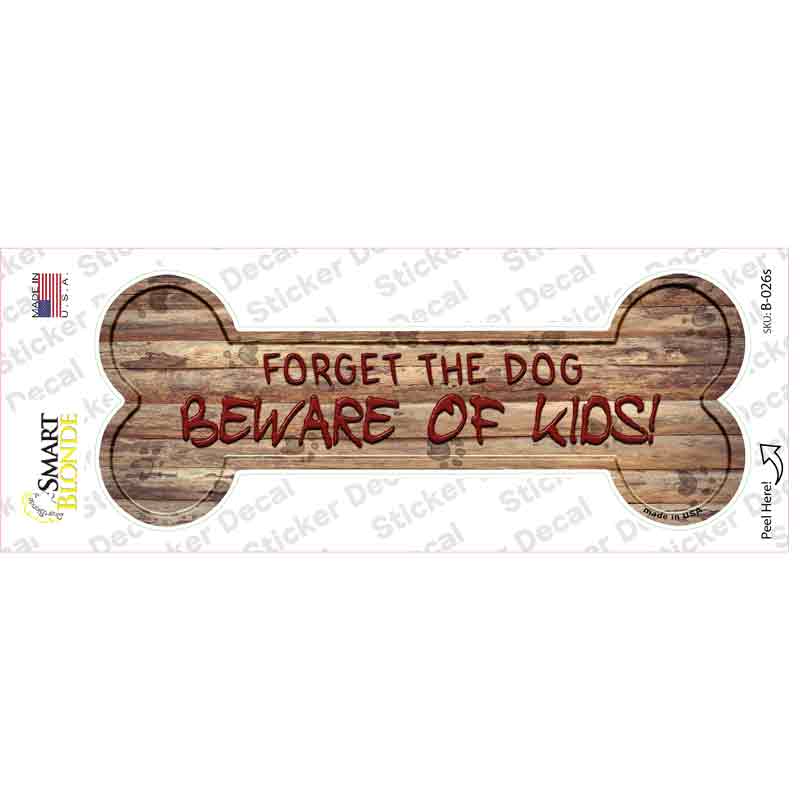 Beware of Kids Novelty Bone Sticker Decal