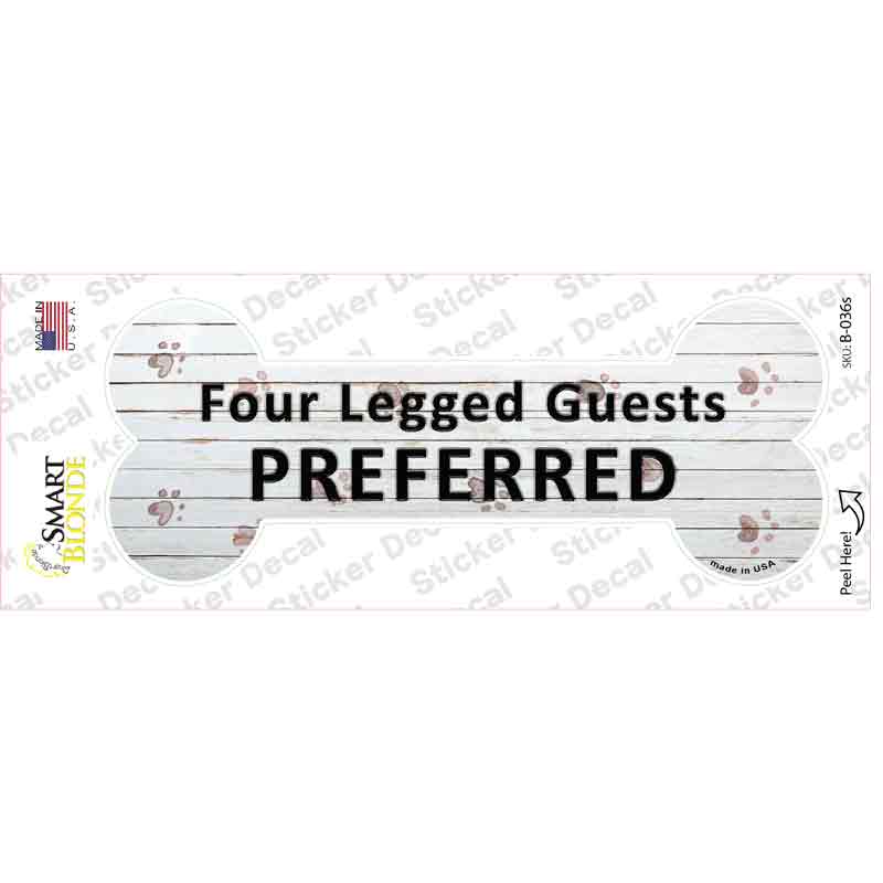 4 Legged Guests Preferred Novelty Bone Sticker Decal