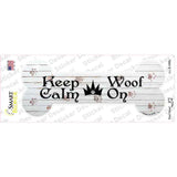 Keep Calm Woof On Novelty Bone Sticker Decal