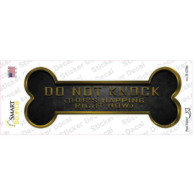 Dog is Napping Novelty Bone Sticker Decal