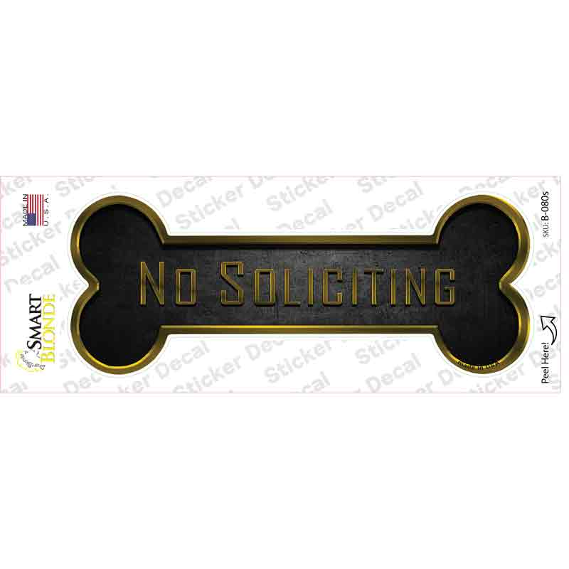 No Soliciting Novelty Bone Sticker Decal