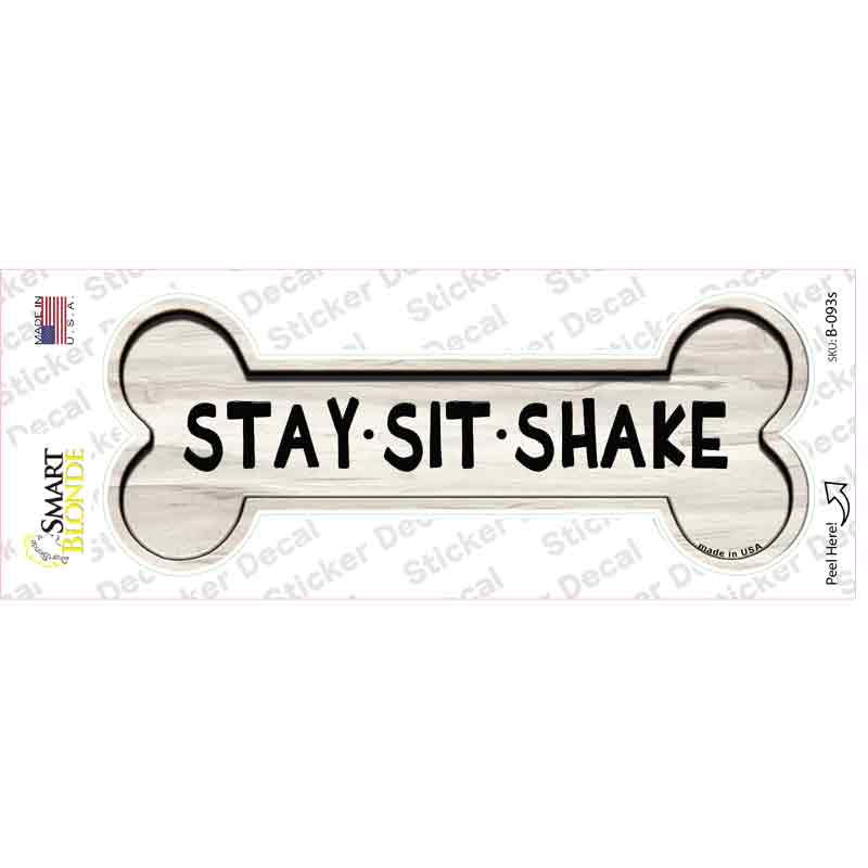 Stay Sit Shake Novelty Bone Sticker Decal