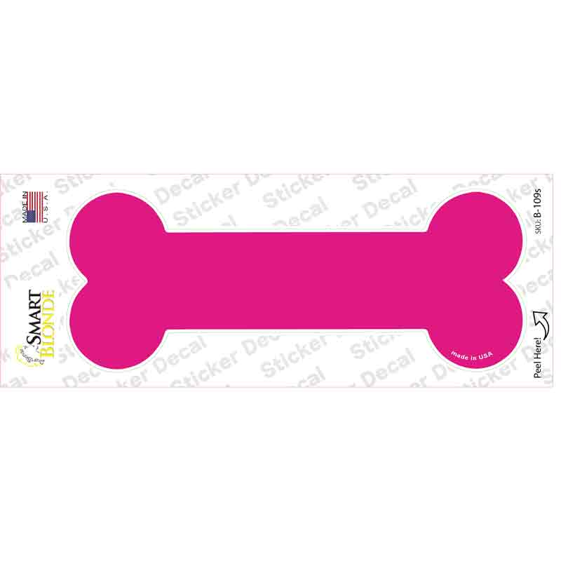 Pink Solid Novelty Bone Sticker Decal Small