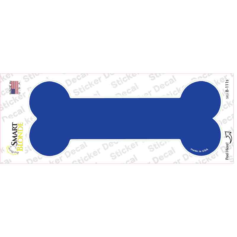 Blue Solid Novelty Bone Sticker Decal Small
