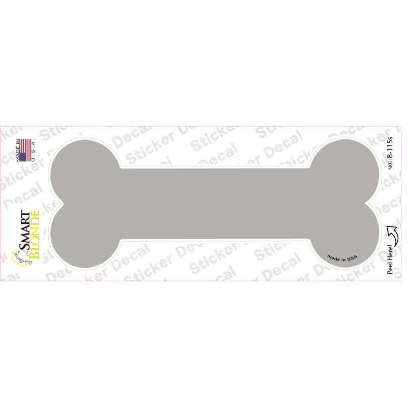 Gray Solid Novelty Bone Sticker Decal Small