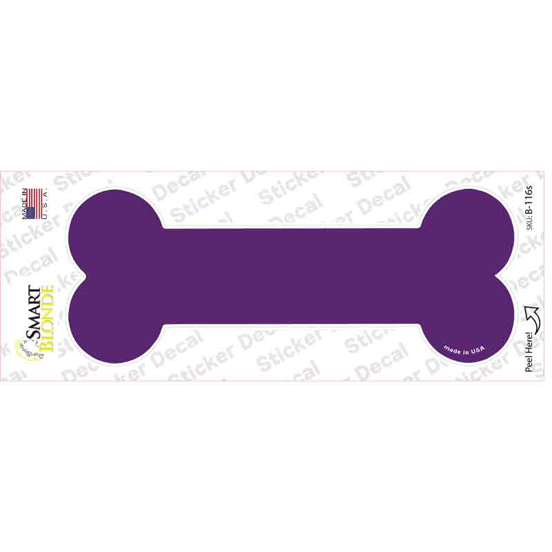Purple Solid Novelty Bone Sticker Decal Small