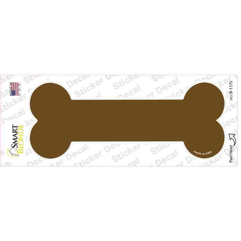 Brown Solid Novelty Bone Sticker Decal Small