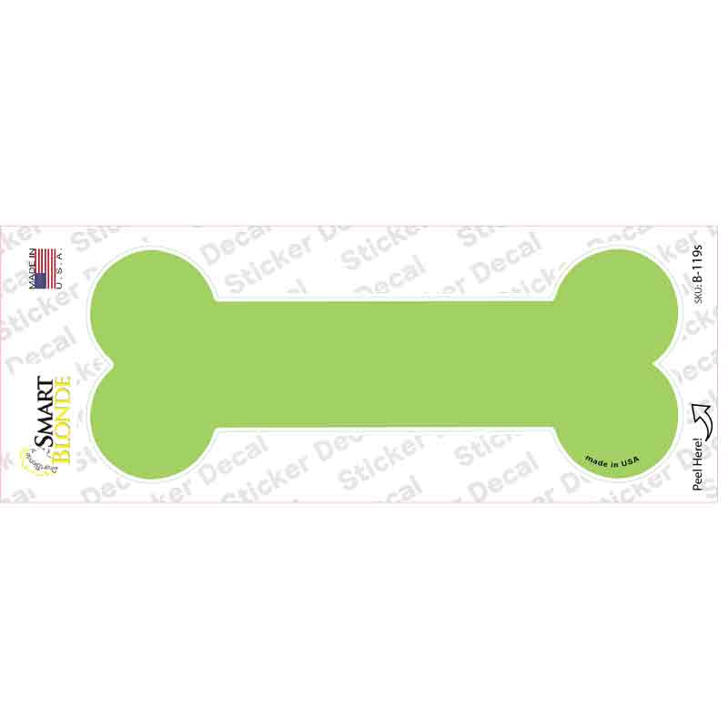 Lime Green Solid Novelty Bone Sticker Decal Small