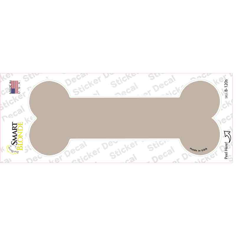 Tan Solid Novelty Bone Sticker Decal Small