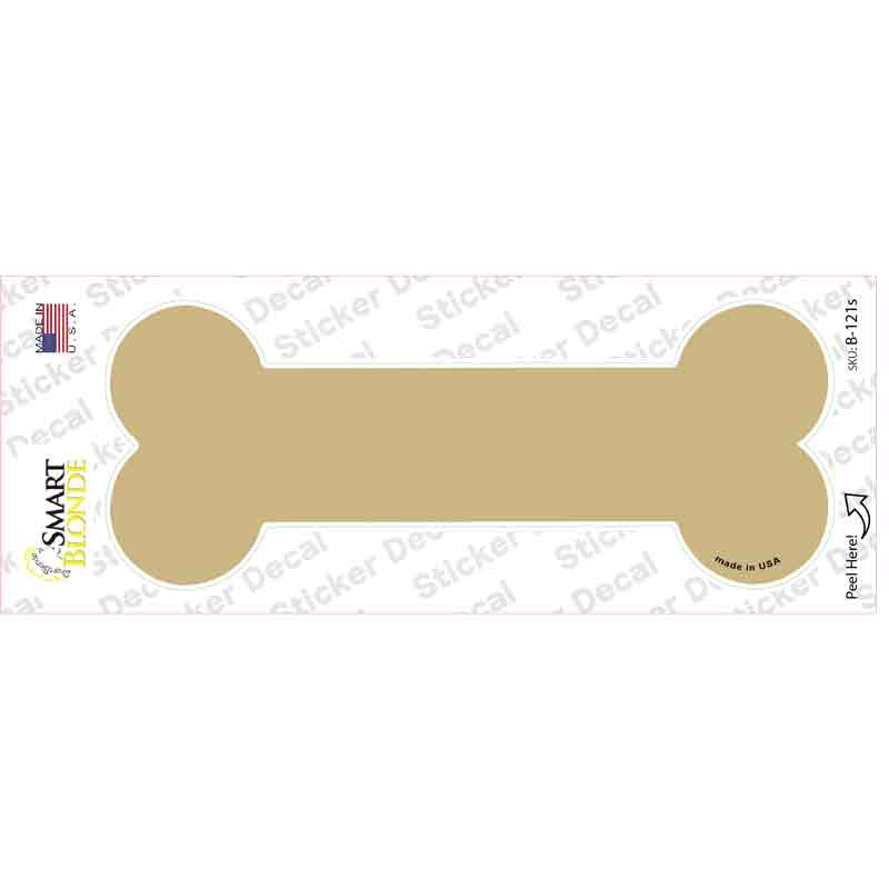 Gold Solid Novelty Bone Sticker Decal Small