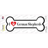 I Love German Shepherds Novelty Bone Sticker Decal Small